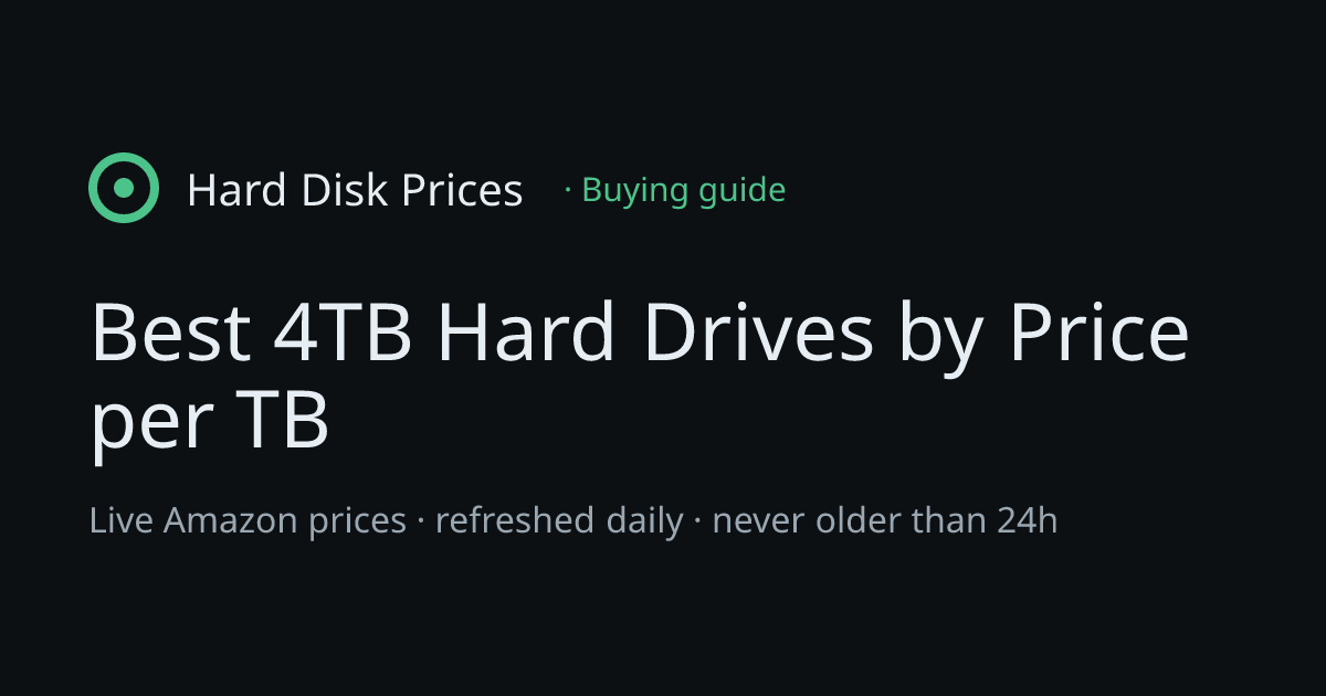 Best 4TB Hard Drive Deals by Price per TB — Hard Disk Prices