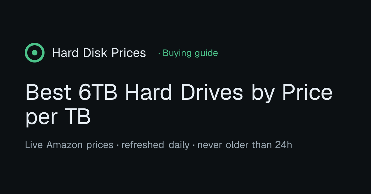 Best 6TB Hard Drive Deals by Price per TB — Hard Disk Prices